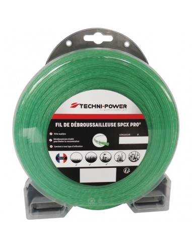 FIL DE DEBROUSSAILLEUSE ONDULE SPCX PRO Ø 4 MM / 31 M TECHNI-POWER