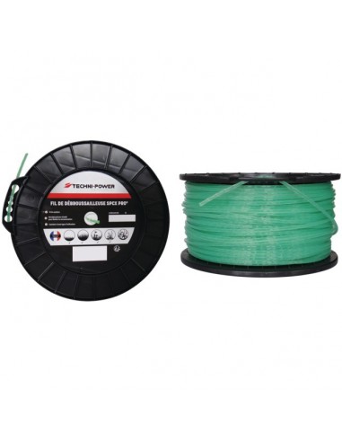 FIL DE DEBROUSSAILLEUSE ONDULE SPCX PRO Ø 4 MM / 94 M TECHNI-POWER