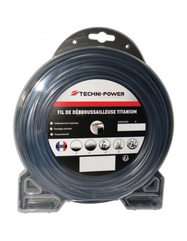 FIL DE DEBROUSSAILLEUSE CARRE DOUBLE PEAU TITANIUM Ø 3