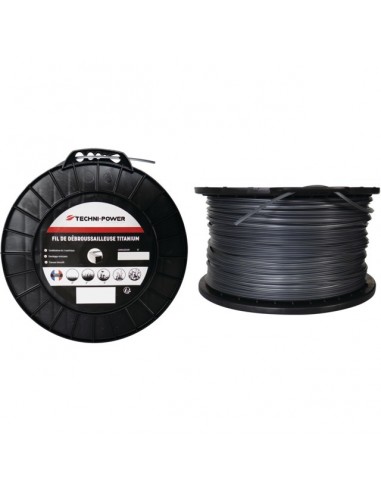FIL DE DEBROUSSAILLEUSE CARRE DOUBLE PEAU TITANIUM Ø 2