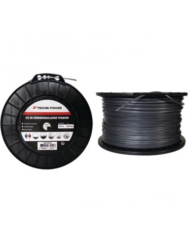 FIL DE DEBROUSSAILLEUSE CARRE DOUBLE PEAU TITANIUM Ø 2
