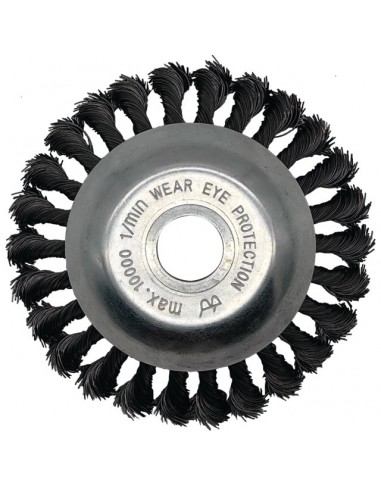 BROSSE DE DESHERBAGE METALLIQUE BRINS ACIER Ø 150 MM ALESAGE Ø 25