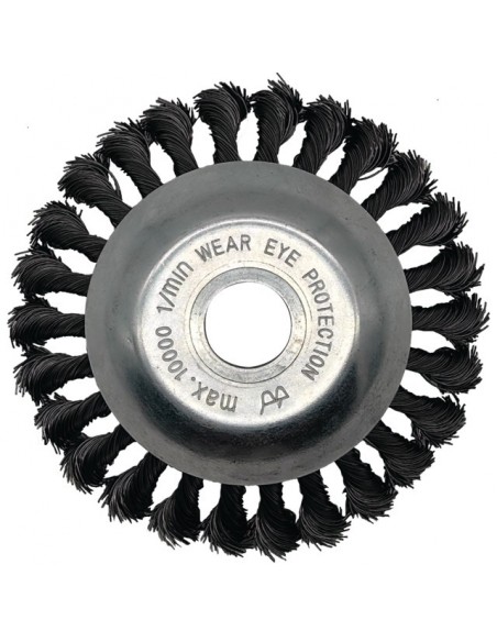 BROSSE DE DESHERBAGE METALLIQUE BRINS ACIER Ø 150 MM ALESAGE Ø 25