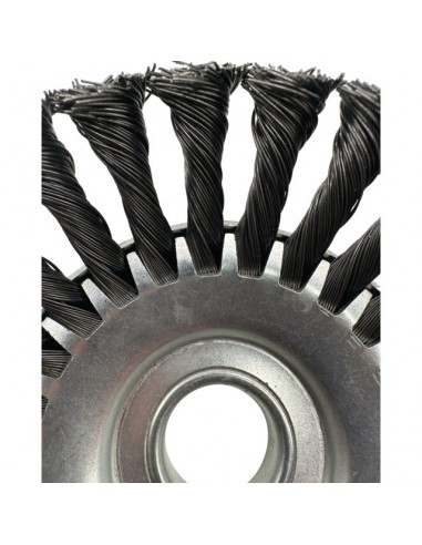 BROSSE DE DESHERBAGE METALLIQUE BRINS ACIER Ø 150 MM ALESAGE Ø 25,4 MM