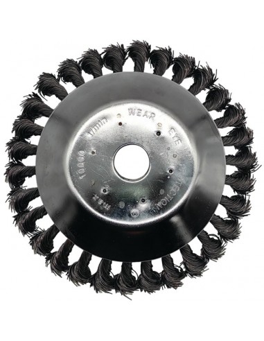 BROSSE DE DESHERBAGE METALLIQUE BRINS ACIER Ø 200 MM ALESAGE Ø 25