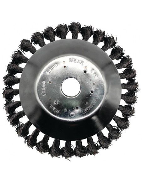 BROSSE DE DESHERBAGE METALLIQUE BRINS ACIER Ø 200 MM ALESAGE Ø 25