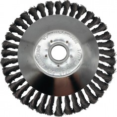 BROSSE DE DESHERBAGE METALLIQUE BRINS ACIER RENFORCE Ø 200 MM ALESAGE Ø 25