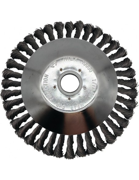 BROSSE DE DESHERBAGE METALLIQUE BRINS ACIER RENFORCE Ø 200 MM ALESAGE Ø 25