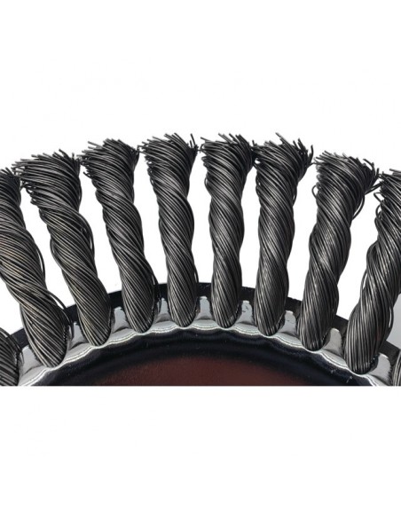 BROSSE DE DESHERBAGE METALLIQUE BRINS ACIER RENFORCE Ø 200 MM ALESAGE Ø 25,4 MM