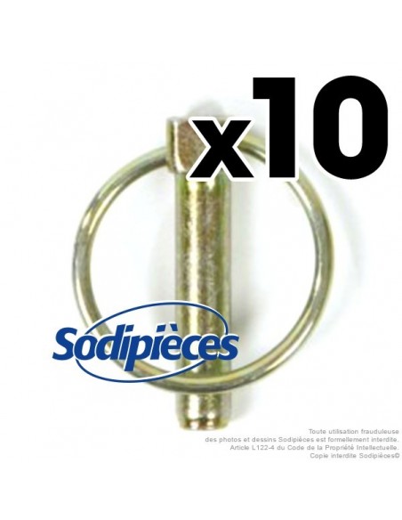 Goupille clips Ø 6 x 45 mm. Par 10