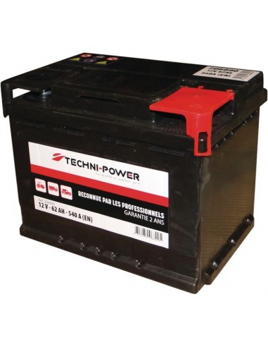 BATTERIE 12V 62AH 540A + A DROITE TECHNI-POWER