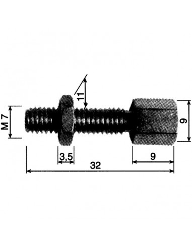 VIS POUR REGLAGE 6 PANS 9X32