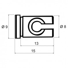 ARRET CABLE FENDU Ø 8 X 15 MM 2