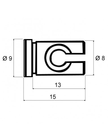 ARRET CABLE FENDU Ø 8 X 15 MM