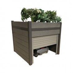 ABRI POUR ROBOT DE TONTE JARDINIERE WPC AVEC SYSTEME DE FERMETURE 2