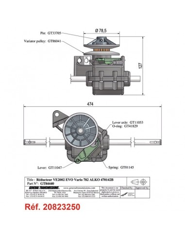 BOITIER DE TRACTION POUR AL-KO (470142 46/52RT)