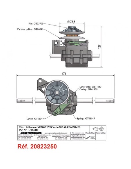 BOITIER DE TRACTION POUR AL-KO (470142 46/52RT)