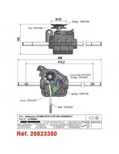 BOITIER DE TRACTION POUR CASTEL GARDEN (81003076/1)