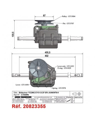 BOITIER DE TRACTION POUR CASTEL GARDEN (81003078/0)