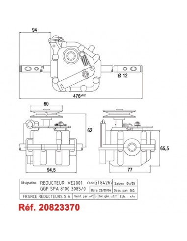 BOITIER DE TRACTION POUR CASTEL GARDEN (81003085/0)