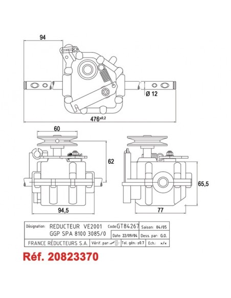 BOITIER DE TRACTION POUR CASTEL GARDEN (81003085/0)