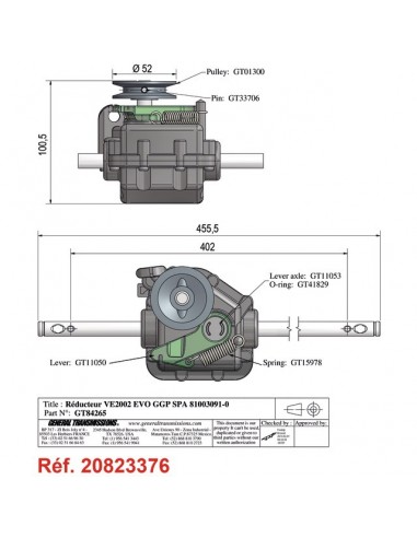 BOITIER DE TRACTION POUR CASTEL GARDEN (81003091/0)