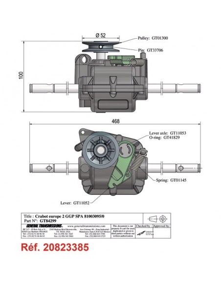 BOITIER DE TRACTION POUR CASTEL GARDEN (81003095/0)