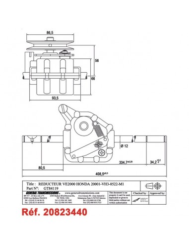 BOITIER DE TRACTION POUR HONDA (20001VH38522)