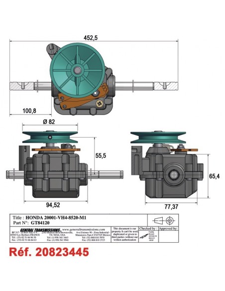 BOITIER DE TRACTION POUR HONDA (20001VH4852)