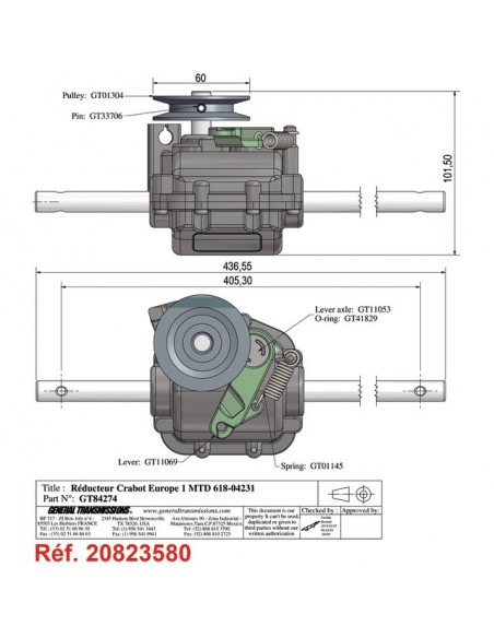 BOITIER DE TRACTION POUR MTD (618-04231)