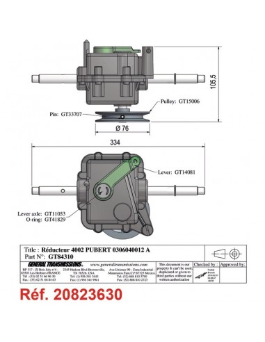 BOITIER REDUCTEUR TONDEUSE/DEBROUSSAILLEUSE