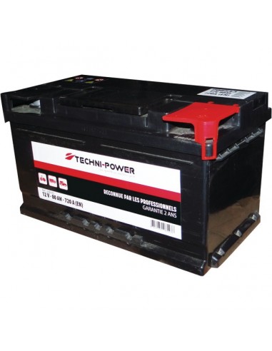 BATTERIE 12V 80AH 720A + A DROITE TECHNI-POWER