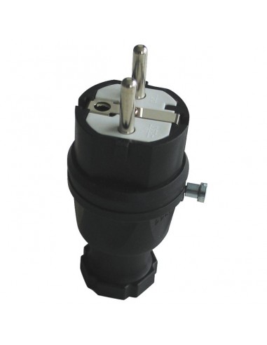 FICHE NF CAOUTCHOUC NOIR 2P+T 10/16A 230V IP44