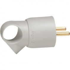 FICHE 2P+T 16A FR ANNEAU GRIS