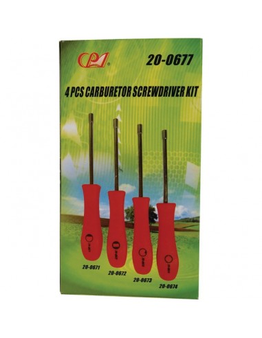 TOURNEVIS REGLAGE CARBURATEUR JEU DE 4