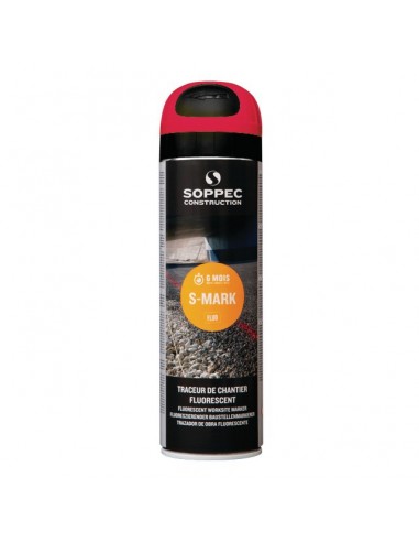 TRACEUR DE CHANTIER ROUGE FLUORESCENT 500ML