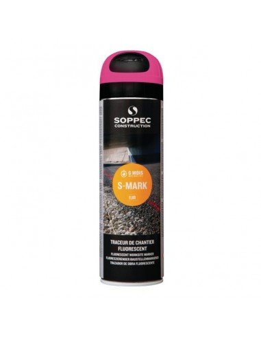 TRACEUR DE CHANTIER ROSE FLUORESCENT 500ML