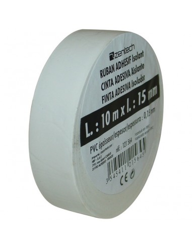 ROULEAU ADHESIF 15mm X 10M BLANC
