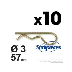 Goupilles Béta Ø 3 mm x 57 mm. Par 10