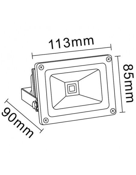 PROJECTEUR ALU LED 220V 10W 720 LUMENS GRIS