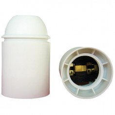DOUILLE THERMOPLASTIQUE LISSE BLANC E27