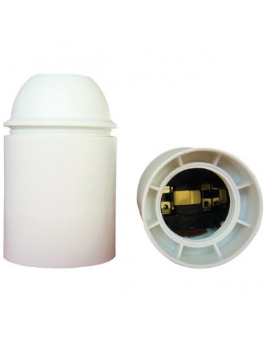 DOUILLE THERMOPLASTIQUE LISSE BLANC E27