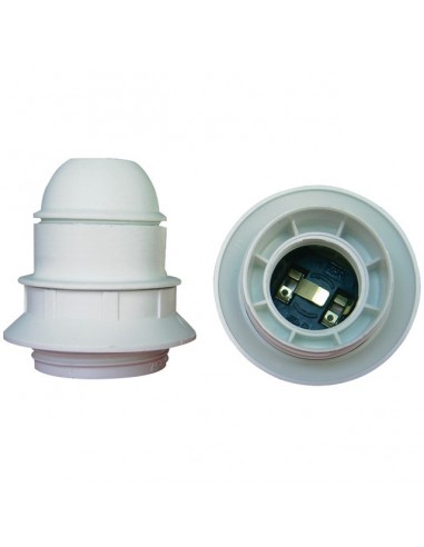 DOUILLE E27 THERMOPLASTIQUE SIMPLE BAGUE BLANC