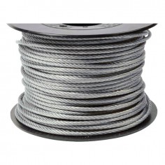 CABLE ACIER GALVA 5 MM 6X7 AME TEXTILE LE METRE