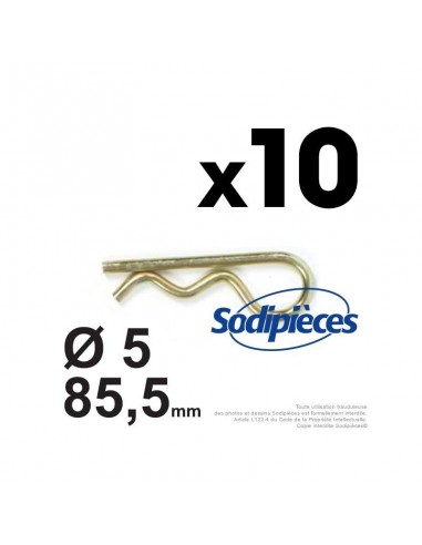 Goupilles Béta Ø 5 x 85,5 mm. Par 10