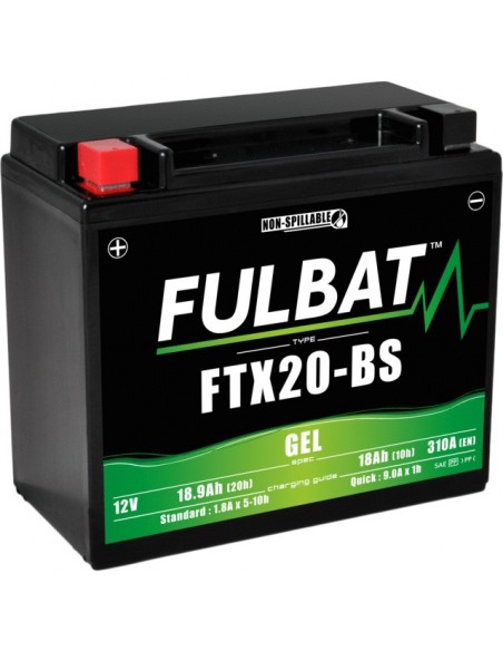 BATTERIE MOTO FTX20-BS AVEC PACK ACIDE