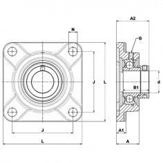 PALIER AUTO-ALIGNEUR CARRE FONTE FY 20 TF 2