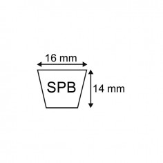 COURROIE TRAPEZOIDALE LISSE SPB1400 - 16X14X1400 2