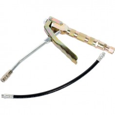PISTOLET DE GRAISSAGE AVEC RACCORD TOURNANT FLEXIBLE ET BEC RIGIDE SURPRESSEUR A GRAISSE