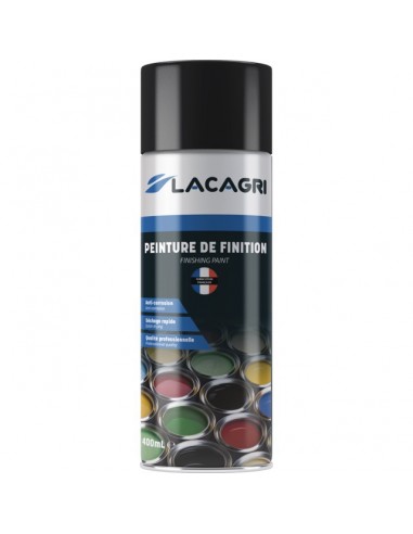 PEINTURE DE FINITION NOIR MAT AEROSOL 400ML LACAGRI